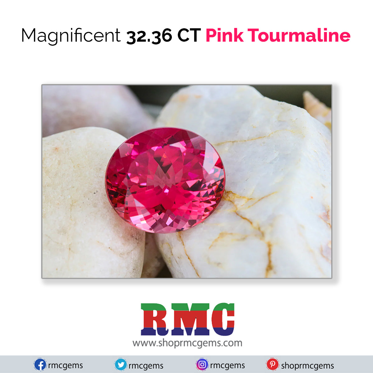 Magnificent 32.36 CT Pink Tourmaline from Africa