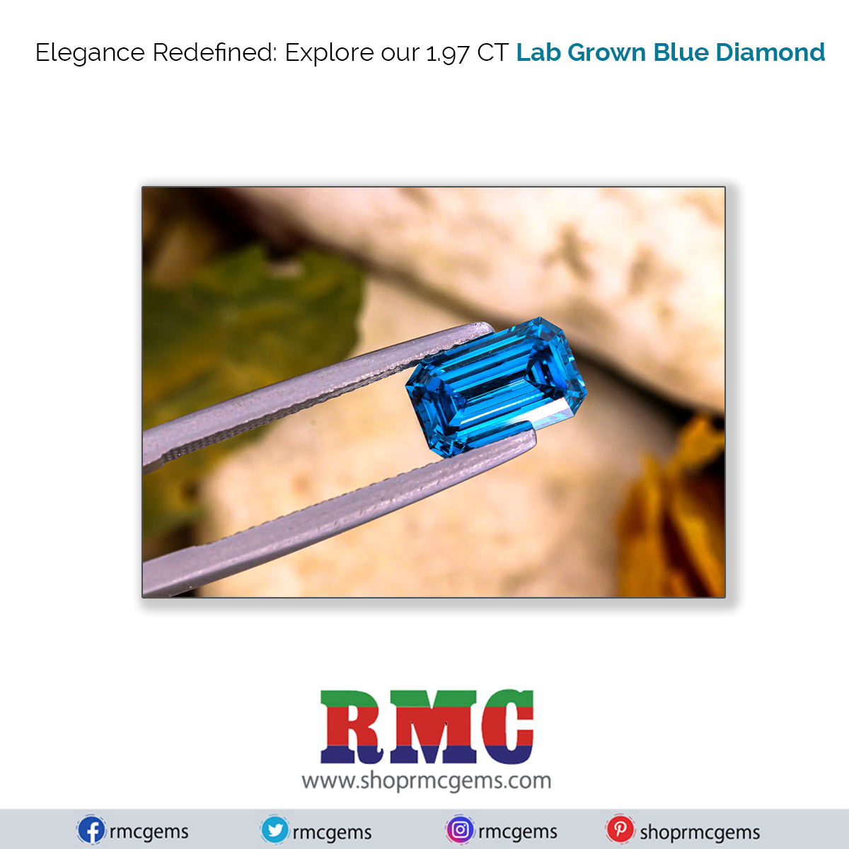 Stunning Lab Grown Diamond Blue OCT 1.97 CT for Sale!