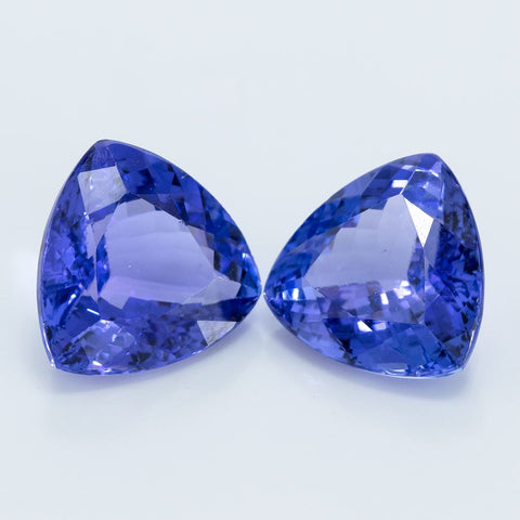 8.13 ct Beautiful 10.50mm Trillion Cut Tanzanite AAAA Pair Gemstones RMCGEMS 