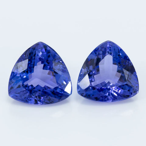 8.13 ct Beautiful 10.50mm Trillion Cut Tanzanite AAAA Pair Gemstones RMCGEMS 
