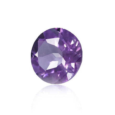 2.15Ct Brazilian Amethyst 9 MM Round- Stock Unlimited Side View
