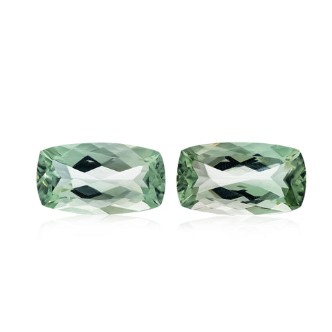 Green Amethyst  21.60X12.15X8.13 MM (13.90cts), 21.54x12.09x8.18 MM (13.45cts) Cushion, 2PCS - shoprmcgems