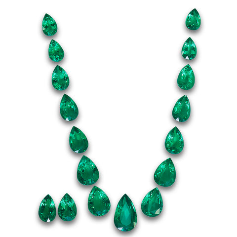 Lab Grown Emerald Pear Mix Size