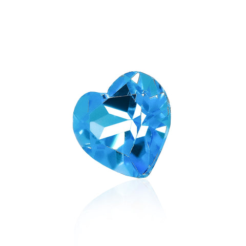 Swiss Blue Topaz 5MM Heart Cut - Stock Unlimited Side View