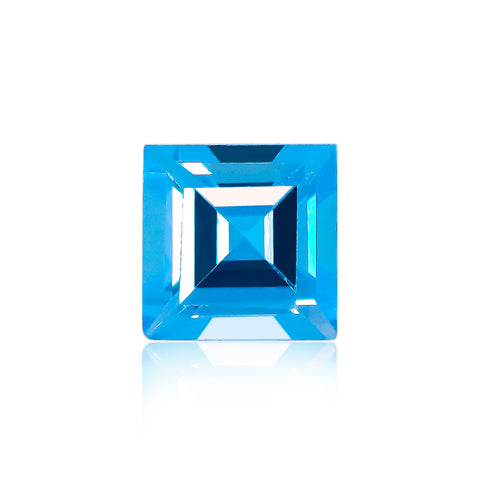 4MM Square Cut Swiss Blue Topaz - Stock Unlimited