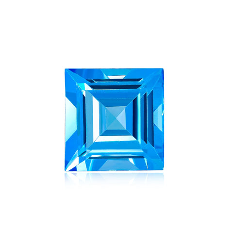 5MM Square Cut Swiss Blue Topaz - Stock Unlimited