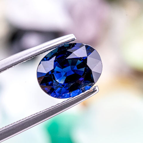 Glinting Blue Sapphire 2.47 ct 9.x7x4.5 MM Oval Gemstone RMCGEMS 
