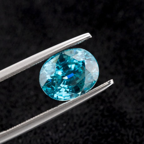 Glittering Natural Blue Zircon 6.46 CT 10x8x7 MM Oval Gemstones RMCGEMS 