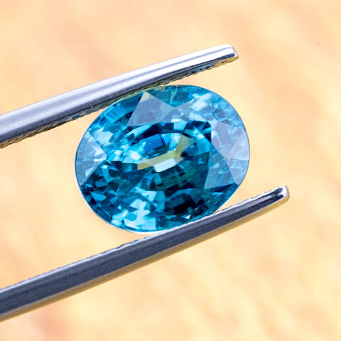 Glittering Natural Blue Zircon 6.46 CT 10x8x7 MM Oval Gemstones RMCGEMS 