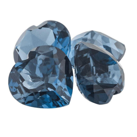 London Blue Topaz 34.43 CT 10MM 12 MM & 15MM Heart Gemstones RMCGEMS 