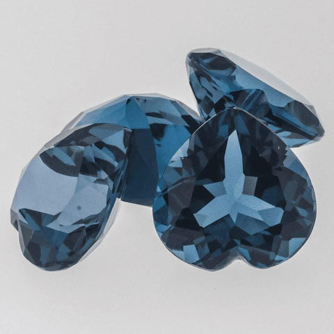 London Blue Topaz 34.43 CT 10MM 12 MM & 15MM Heart Gemstones RMCGEMS 