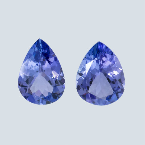 Matching Pair 1.09 Cts Tanzanite 7X5mm Pear Shape Gemstones RMCGEMS 