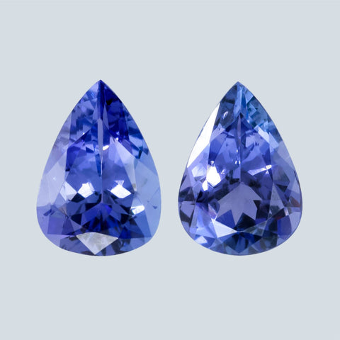 Matching Pair 1.29 Cts Tanzanite Pear Shape 7X5mm Gemstones RMCGEMS 