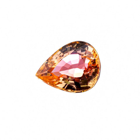 Near Loupe Clean Shiny Padparadscha Sapphire 2.48 CTs. 9.5X7.3X4.3 Pear Gemstone RMCGEMS 