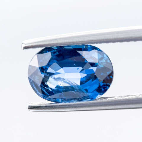 Sparkling Blue Sapphire 3.44 ct 10.5X7.5X5 MM Oval Gemstone RMCGEMS 