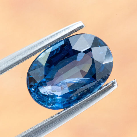 Sparkling Blue Sapphire 3.44 ct 10.5X7.5X5 MM Oval Gemstone RMCGEMS 