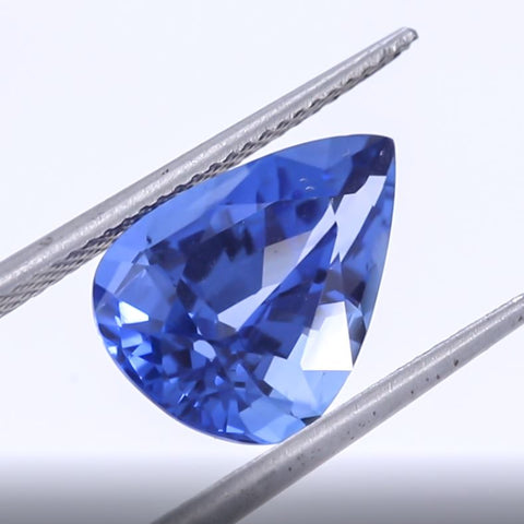 Sparkling Loupe Clean Blue Sapphire - 5.95 CT Pear Gemstone RMCGEMS 