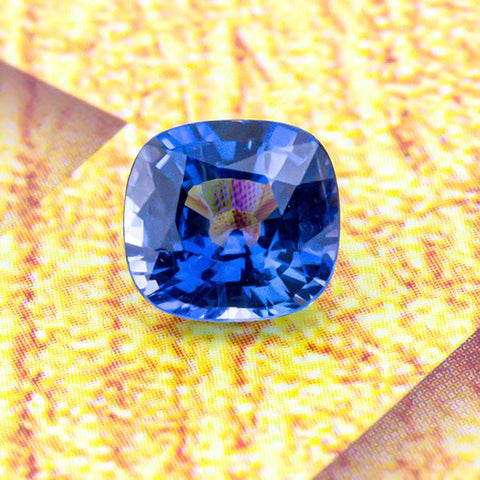 Unheated Natural Blue Sapphire 2.30 ct 7.8X7.4X4.6 mm Cushion Gemstone RMCGEMS 