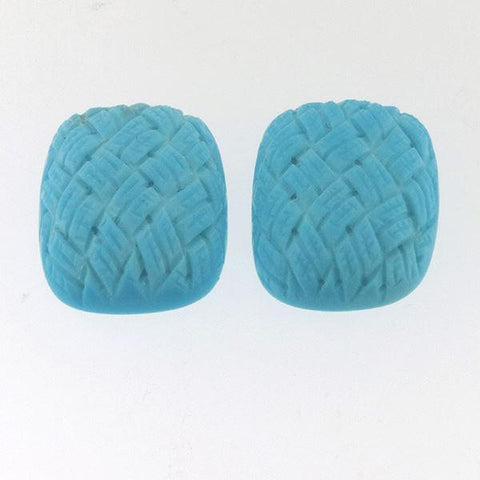 15.81 CT Turquoise Cushion Shape Carving cut 18x13 MM - shoprmcgems