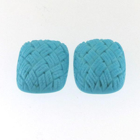 17.12 CT Turquoise Cushion Shape Carving cut 18X13 MM - shoprmcgems
