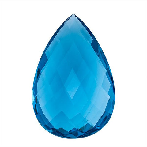 175.55 Ct Swiss Blue Topaz 51.50x33.50 MM Pear Briolite - shoprmcgems