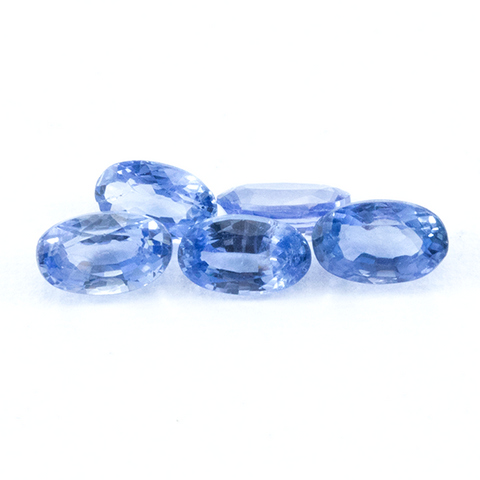Natural Blue Sapphire 1.60 CT. Lot 5 PCS Oval cut 5X3 mm - shoprmcgems