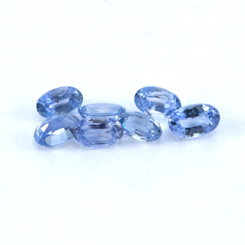 Natural Blue Sapphire 2.46 CT. Lot 7Pcs 5X3 mm Oval - shoprmcgems