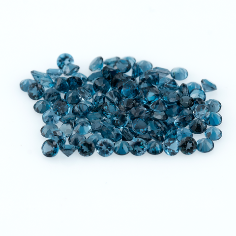 London Blue Topaz 16.06 CT 3.00 MM Round. - shoprmcgems