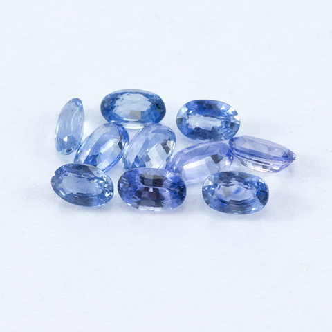 Natural Blue Sapphire 3.38 CT. Lot 10Pcs cut 5X3 mm Oval - shoprmcgems