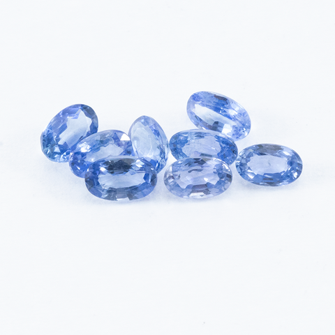 Natural Blue Sapphire 2.50 CT. Lot 8 Pcs cut 5X3 mm Oval - shoprmcgems
