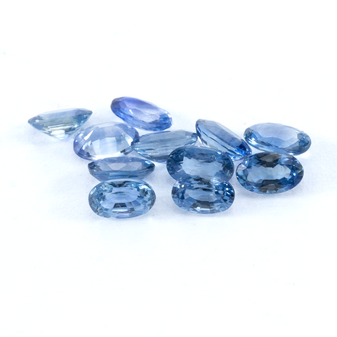 Natural Blue Sapphire 3.59 CT. Lot 11 Pcs Oval 5X3 mm - shoprmcgems