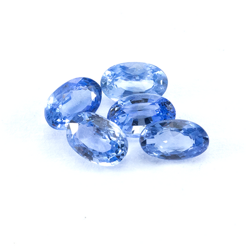 Natural Blue Sapphire 1.74 CT. Lot 5 Pcs Oval cut 5X3 mm - shoprmcgems