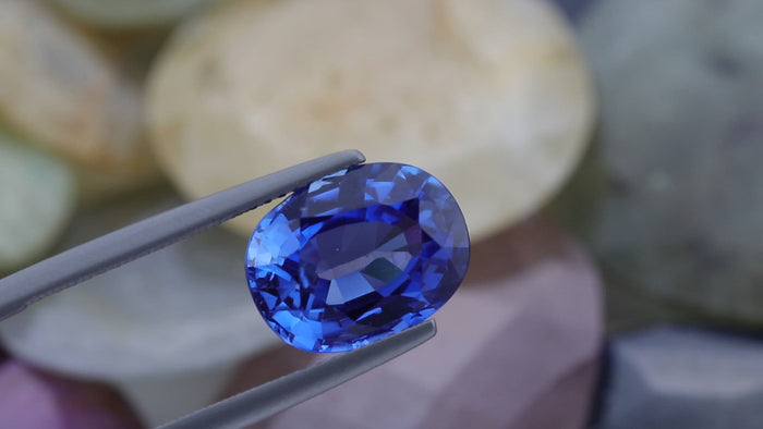 Shining Natural Blue Ceylon Sapphire 6.49 ct Oval cut 12.3X9.6X6