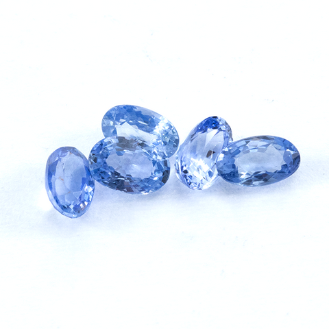 Natural Blue Sapphire 1.74 CT. Lot 5 Pcs Oval cut 5X3 mm - shoprmcgems