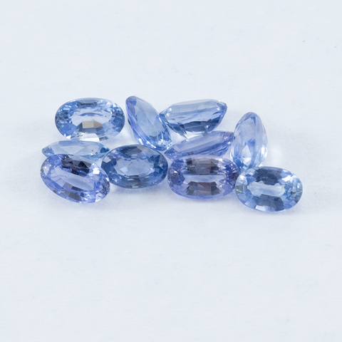 Natural Blue Sapphire 3.38 CT. Lot 10Pcs cut 5X3 mm Oval - shoprmcgems