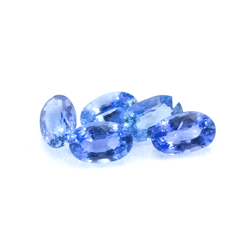 Natural Blue Sapphire 1.49 CT. Lot 5 Pcs cut 5X3 mm Oval - shoprmcgems