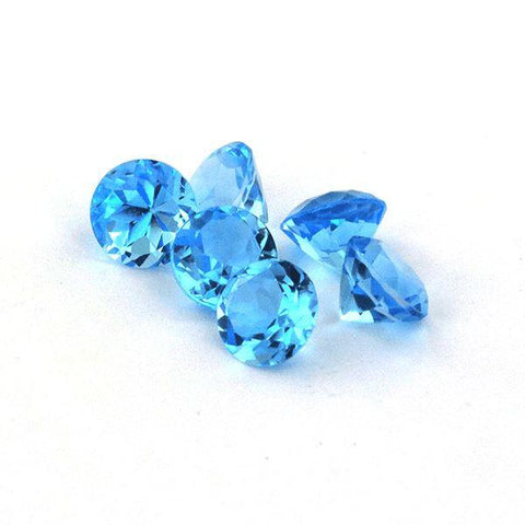 4MM Lot Swiss Blue Topaz Round Cut 1.86 CT Weight of 6 PCS  - Stock Unlimited - shoprmcgems