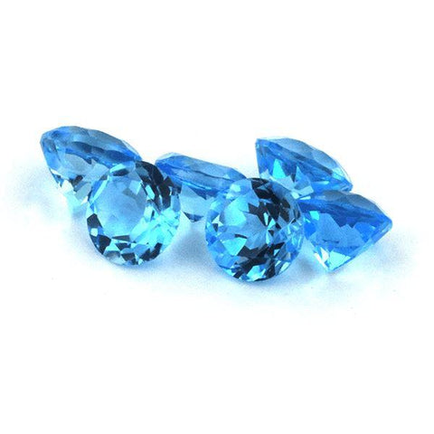 4MM Lot Swiss Blue Topaz Round Cut 1.86 CT Weight of 6 PCS  - Stock Unlimited - shoprmcgems