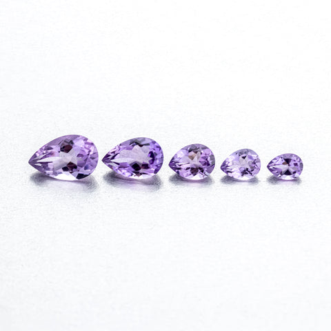 Natural Brazilian Amethyst 9.63 CT. Pears Lot From 7x5mm to 14x9mm - shoprmcgems