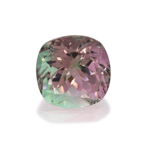 Bi Color Tourmaline 3.71 CT 9 MM Cushion. Mined In Africa. 