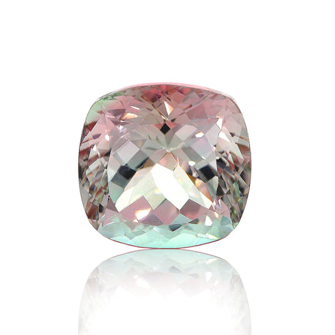Bi Color Tourmaline 4.60 CT 10 MM Cushion. Mined In Africa. 