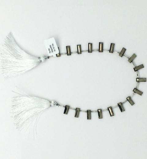 Pyrite Baguette Side Drill Beads 34.7 Cts 10x4 mm - shoprmcgems
