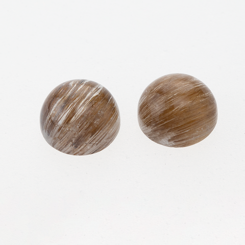 20.20 CT Brown Rutile Round Cabochons 13 MM. - shoprmcgems