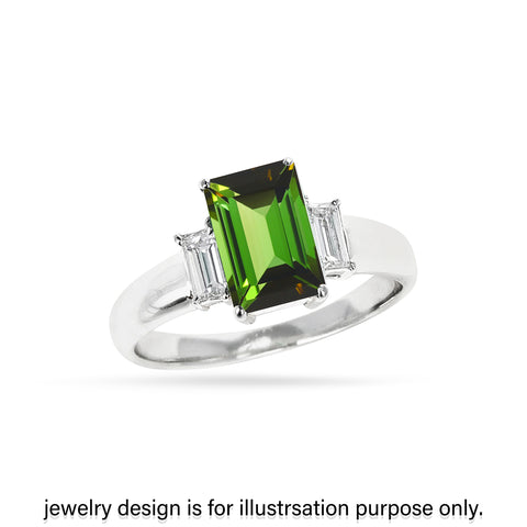 Green Tourmaline 2.10 CT. 9X6.2 mm Baguette Cut - shoprmcgems