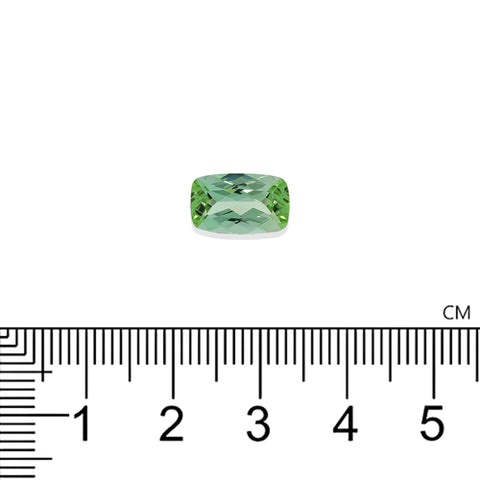 Green Tourmaline 3.09 CT. 11.8X7.3 MM Cushion Cut Mined In Africa.