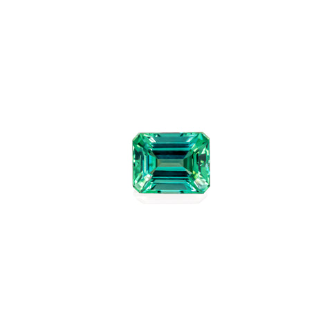 Green Tourmaline Front View 2.68 cts 9x7 mm Octagon. Mined In Brazil