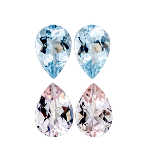 Beautiful Matching Earring Set of Morganite & Aquamarine - shoprmcgems