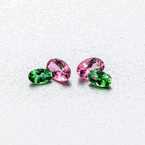 Beautiful Matching Earring Set of Pink Tourmaline & Chrome Tourmaline - shoprmcgems