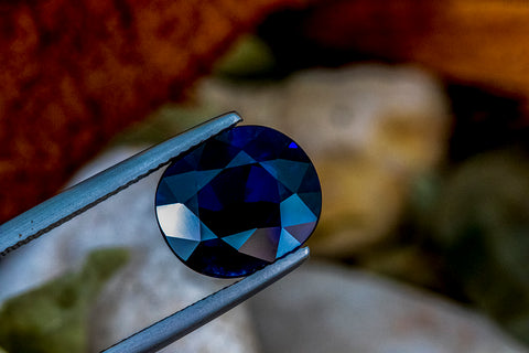 Deep Blue Sapphire 6.25 CT 11.89x10.40x5.69 MM Oval Cut Unheated GRS Certified