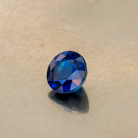 Natural Blue Sapphire 7.13CT 10.57X10.67X7.18 MM Round Cut Unheated GIA Certified